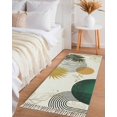 thumbnail image 3 of Area Rug with Tassels 2' x 5', Sun Arch Stripe Abstract Leaves Kitchen Runner Rug for Hallway Bedroom Throw Rugs, Color Block Boho Style Soft Door Mat for Bathroom Entrance Living Room, 3 of 9