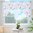 thumbnail image 2 of Alishomtll Kitchen Curtains Teal Floral Valance Swag Curtains Watercolor Flower Window Drapes,61" W x 36" L,Rod Pocket, 2 of 6