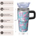 thumbnail image 3 of 20OZ Unicorn Themed Cup with Handle and Reusable Straw Double Wall Stainless Steel Insulated Tumbler Coffee Mug Great Presents for Women Mom Friends on Birthday Christmas Thanksgiving, 3 of 6