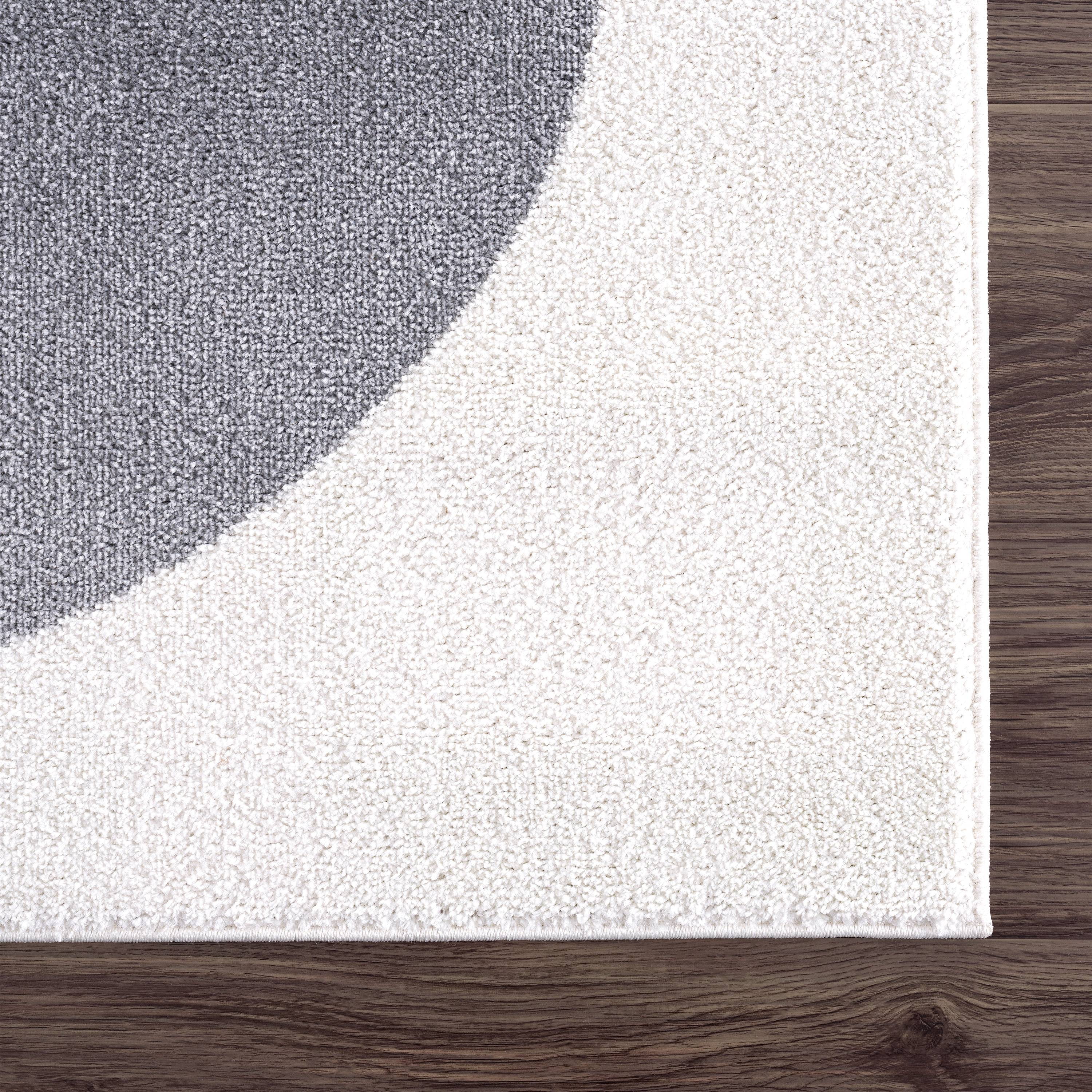 Abani Deco Collection Area Rug Mid Century Modern Bedroom Living Room Decor Floor Rug 8 x 10 Cream Grey