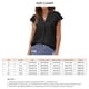 thumbnail image 5 of Camisas de satén de manga corta con cuello en V para mujer, blusa holgada de manga corta con volantes de Color puro informal a la moda de verano para mujer, negro XL, 5 of 5