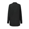 thumbnail image 2 of Women Lace Up Wrap Shirt Long Sleeve Buttons Down Solid Tops Asymmetrical Blouse, 2 of 11