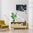 thumbnail image 4 of WOBOGO Astronaut Sitting on The Moon Living Room Canvas Wall Art Bedroom Study Framed Canvas Print Artwork Home Office Decorations 24.5×16.7in, 4 of 6