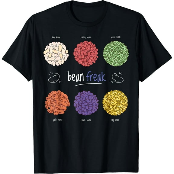 BEAN FREAK I Love Beans Vegan Vegetarian Nutrition Facts T-ShirtMen's and women's short-sleeved pure cotton shirts