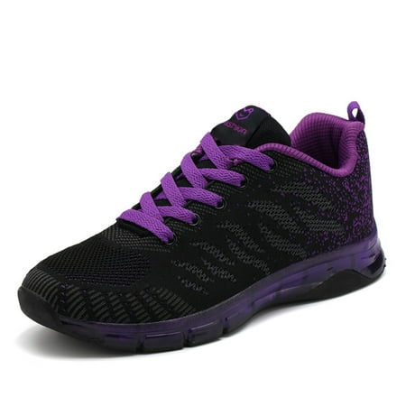 

Aayomet White Sneakers for Women Up Breathable Shoes Women s Sport Lace Fashion Mesh Casual Running Women s Purple 7