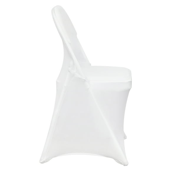 KFFKFF White Stretch Spandex Chair Covers - 30 PCS, Folding Kitchen Chairs Cover, Universal Washable Slipcovers Protector, Removable Chair Seat Covers, for Wedding Party Dining Room Banquet Event