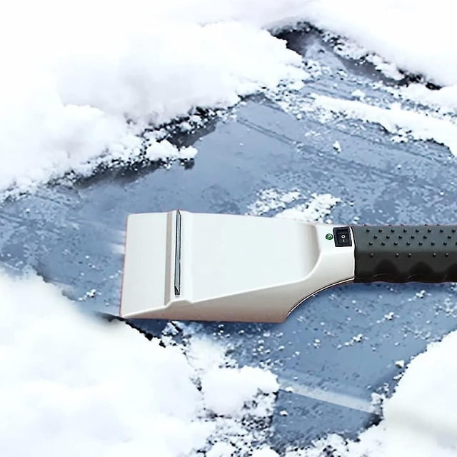 Raspador de hielo para vehículos eléctricos, pala de nieve para encendedor de cigarrillos, pala de nieve de doble uso con calefacción eléctrica (1 pieza) XianweiShao 8390613905826