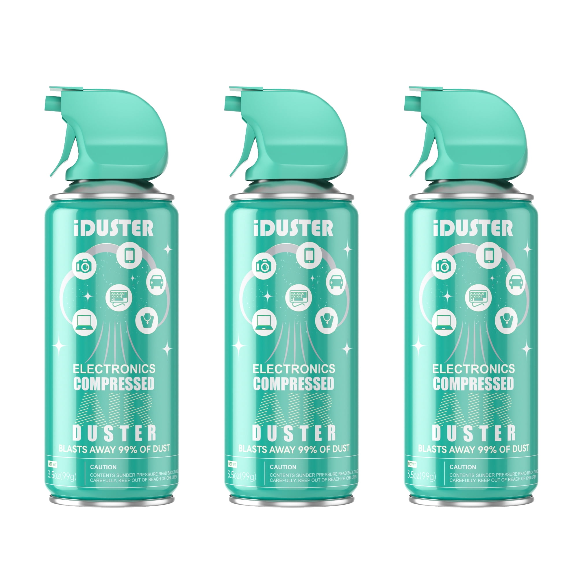 iDuster Compressed Air Spray, 3.5oz-3packs, for Keyboard Cleaning - Effective for Removing Dust, Hair, Crumbs, and Debris from Laptops, Computers, Jewelry, and Cameras