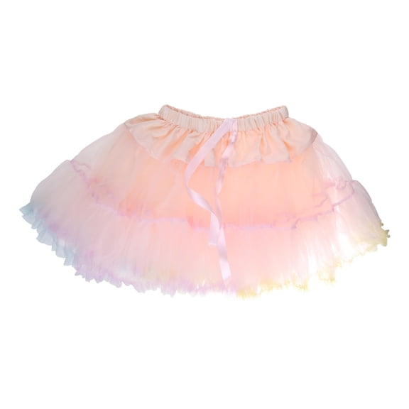 ZPAQI Women Elastic Waist Puffy Tulle Petticoat Rainbow Cloud Short Tutu Skirt Ballet Dance Pettiskirts Lolita Underskirt