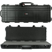 Eylar 44 inch Roller Hard Case with Protective Foam, Mil-Spec Waterproof & Crushproof, Pressure Valve with Lockable Fittings Black