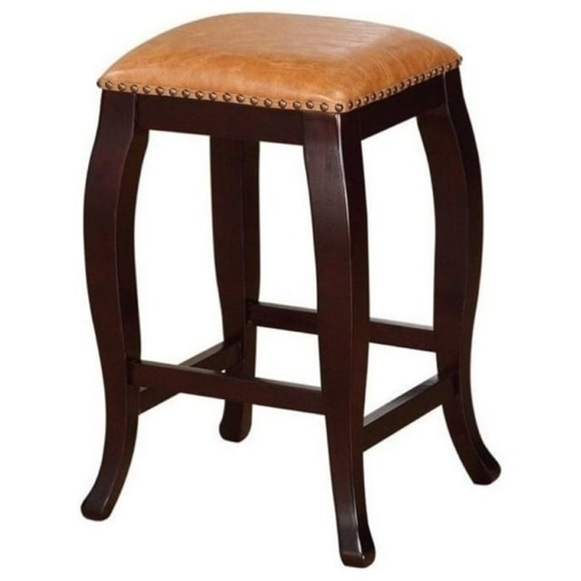 Hawthorne Collection 24" Faux Leather Square Top Counter Stool