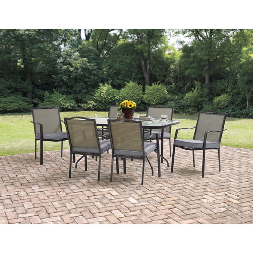 Mainstays Oakmont Meadows Outdoor Patio Dining Set, Cushioned 