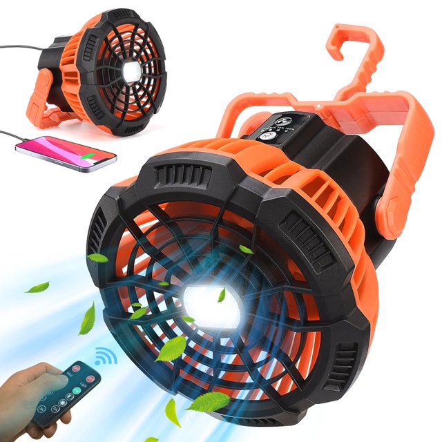 Rechargable USB Camping Fan Light Picnic ABS Portable Wireless Remote Control\ Barbecue 17 × 17 × 14 Cm Outdoor Lighting