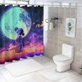 thumbnail image 7 of Orinice Surreality Stars Clouds Bathroom Decor Set with Hooks, Colorful Luxurious Graphic Print Polyester Fabric Shower Curtain Set 60x72, 7 of 7