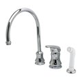 thumbnail image 1 of Kingston Brass KS821C Single Handle Goose Neck Kitchen Faucet with Non-Metallic Spray, 1 of 2