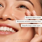 Asterwood Hyaluronic Acid Eye Serum - Reduces Undereye Bags, Wrinkles, Dark Circles, Fine Lines, Crows Feet - with Matrixyl 3000, Niacinamide & Caffeine - Treatment for Women & Men - 0.5 Fl Oz