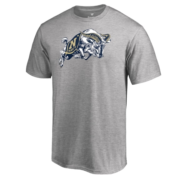 Men's Ash Navy Midshipmen Primary Team Logo T-Shirt
