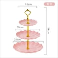 thumbnail image 1 of European Three-layer Cake Stand Wedding Party Dessert Table Candy Fruit Plate Cake Self-help Display Home Table Decoration Trays pink, 1 of 5