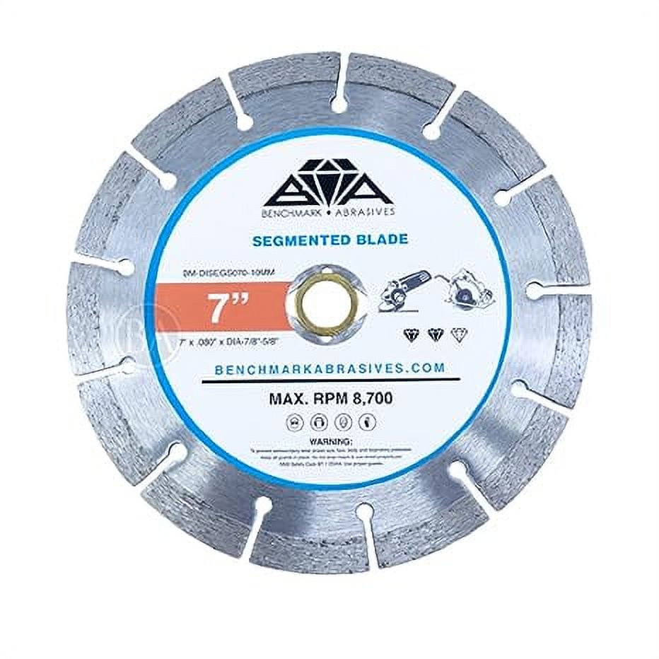 Benchmark Abrasives 7" Segmented Diamond Blade With Steel Core, Saw