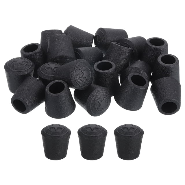 Uxcell 20Pcs Tapas de patas de silla, 3/8" tapas de pies de PVC antideslizantes, protectores de piso de patas de silla en arco, negro