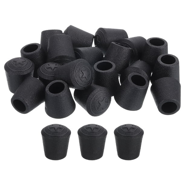 Uxcell 20Pcs Tapas de patas de silla, 3/8" tapas de pies de PVC antideslizantes, protectores de piso de patas de silla en arco, negro