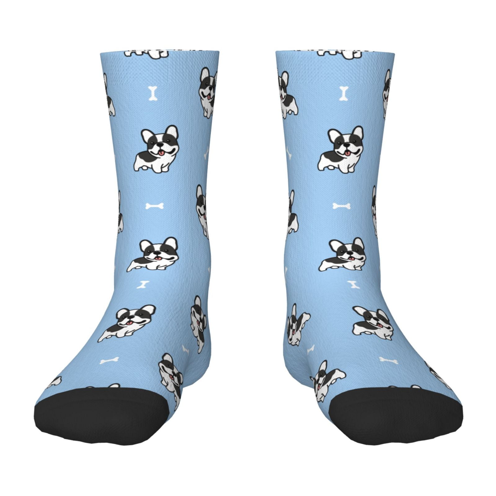Honeii Chaussettes Colorées Imprimé Chiot Bouledogue Français pour