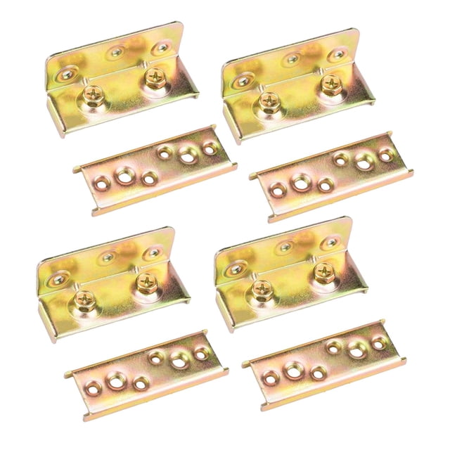 4 soportes para riel de cama, conector de de cama de madera, herrajes de montaje, fácil instalación, tornillos no incluidos, construcción sólida 4 pulgadas 12 mm de espesor