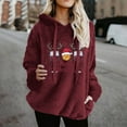 thumbnail image 2 of Womens Fuzzy Sherpa Hoodie with Pocket Christmas Printed Holiday Sweater Hooded Fleece Sweatshirt Pullover Tops (S, Wine 01), 2 of 4