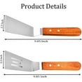 thumbnail image 2 of Tutuviw Metal Spatula Set-2pcs Slotted fish spatula,Scraper and Pancake Hamburger Turner, With Wooden Handle, 2 of 8