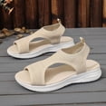 thumbnail image 5 of Flip Flops for Women Boho Flower Slip on Wedge Sandals Casual Summer Platform Orthopedic Walking Shoes Beige Size 6, 5 of 8