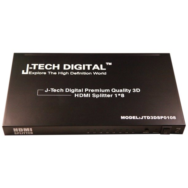 JTech Digital JTD3DSP0108 8 Port HDMI Powered Splitter 1x8 V1.3