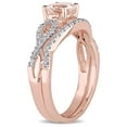 thumbnail image 4 of Everly Women's Morganite 10k Rose Gold Bridal Set, 4 of 9