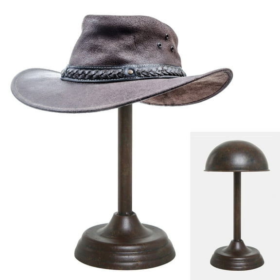MyGift Antique Style Dome Shaped Brown Metal Tabletop Hat Rack
