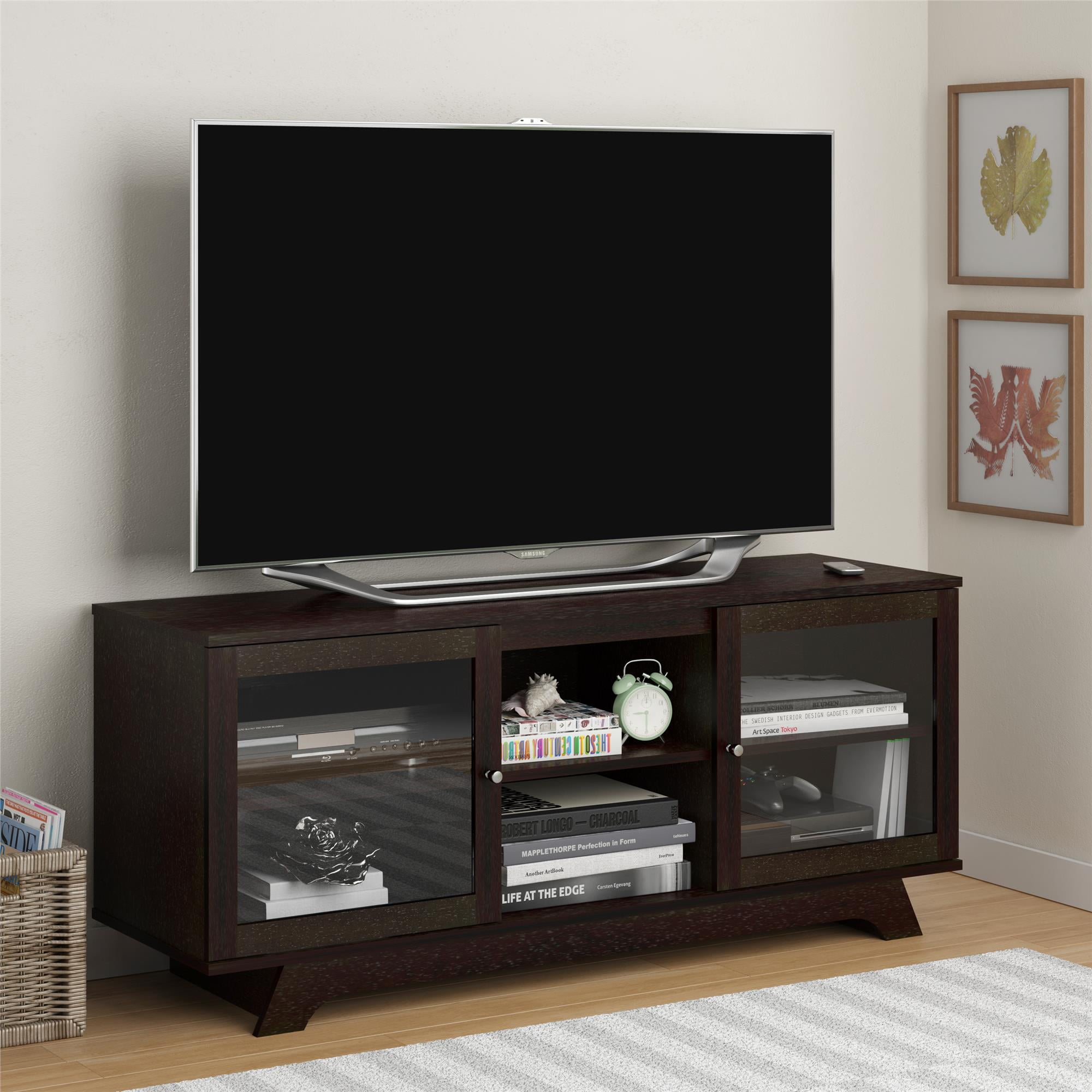 Espresso Wood 58 Durbin TV Stand For TVs Up To 75 Home Entertainment Center 