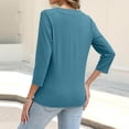 thumbnail image 5 of Delayuji Women's Long Sleeve Cardigan Button Down Solid Color Fashion Casual 3/4 Sleeves Cardigans Sweater For Women, 5 of 7