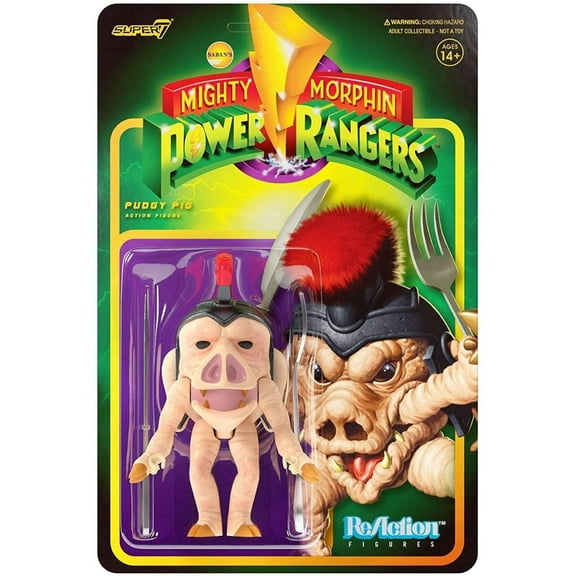 Super7 Mighty Morphin Power Rangers Pudgy Pig ReAction Figure Villain 2023