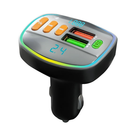 Kieccall Colorful Ambient Light Car MP3 Player - Bluetooth Hands-Free With AUX Input, Vibrant Lighting For In-Car Ambiance & Music Streaming