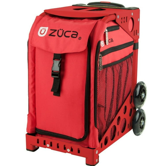Zuca Chili Insert Bag & Red Frame with Flashing Wheels