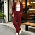 thumbnail image 6 of Karymi 2 Piece Sets for Women Solid Two Piece Loungewear Set, Crew Neck Short Sleeve T-Shirt with Flap Chest Pocket, Elastic Drawstring Waist Casual Shorts, 6 of 7
