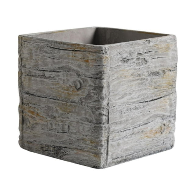 Almencla Jardinière Carrée Centre de Table Pot de Fleurs en Ciment pour Jardin Intérieur Extérieur Patio Grand