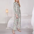 thumbnail image 3 of Goofa Fairy Floral Printed Women’s 2 Piece Pajama Set Super,Pajamas Women's Long Sleeve Sleepwear Soft Button Down Loungewear Pjs Lounge Set Nightwear-Small, 3 of 9