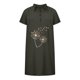 thumbnail image 5 of Vestido casual de color sólido con botones de solapa y manga corta de algodón y lino para mujer Pompotops ghjkhdj18616, 5 of 8