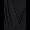 thumbnail image 3 of Vestido Corto Fruncido con Escote en V para Mujer, Color Negro, Talla XL, 3 of 10