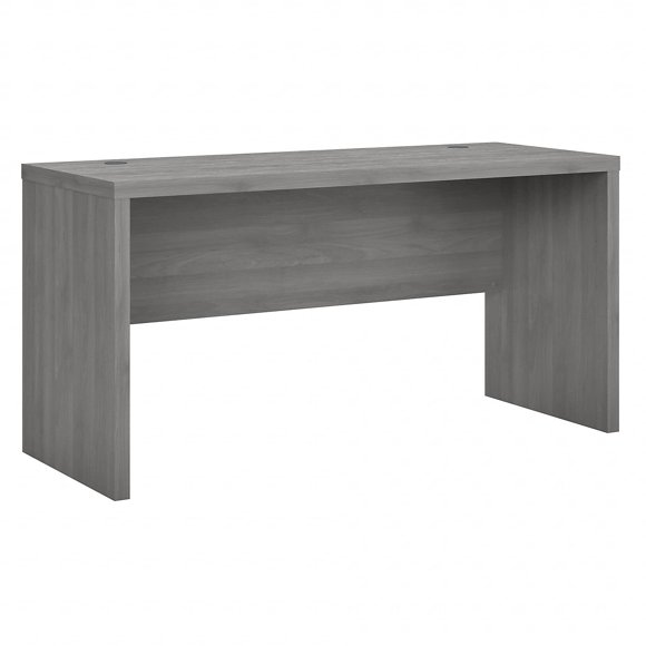 Bush Meuble d'Affaires Table Crédence avec Gestion des Câbles Bureau d'Ordinateur Collection Echo pour Bureau à Domicile avec Matériel à Assembler Rapidement, 60W, Gris Moderne