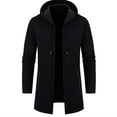 thumbnail image 3 of TFEOQRY Men's Hooded Casual Jackets Outwear Long Sleeve Hooded Overcoat Black, 3 of 6
