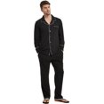 thumbnail image 2 of Mecwer Men's Cotton Lightweight Button Down Pajama Set, Long Cotton Pjs【FBA】, 2 of 6