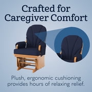 Foundations Lullaby Adult Glider Rocker, Navy and Natural