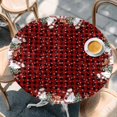 thumbnail image 2 of Christmas Round Tablecloth, Fitted Table Cover with Elastic for 36"-44" Round Tables, Buffalo Plaid Cute Snowman Xmas Tree Elk Snowflakes Table Cloth Outdoor Dinning Party Waterproof Tablecloths, 2 of 7