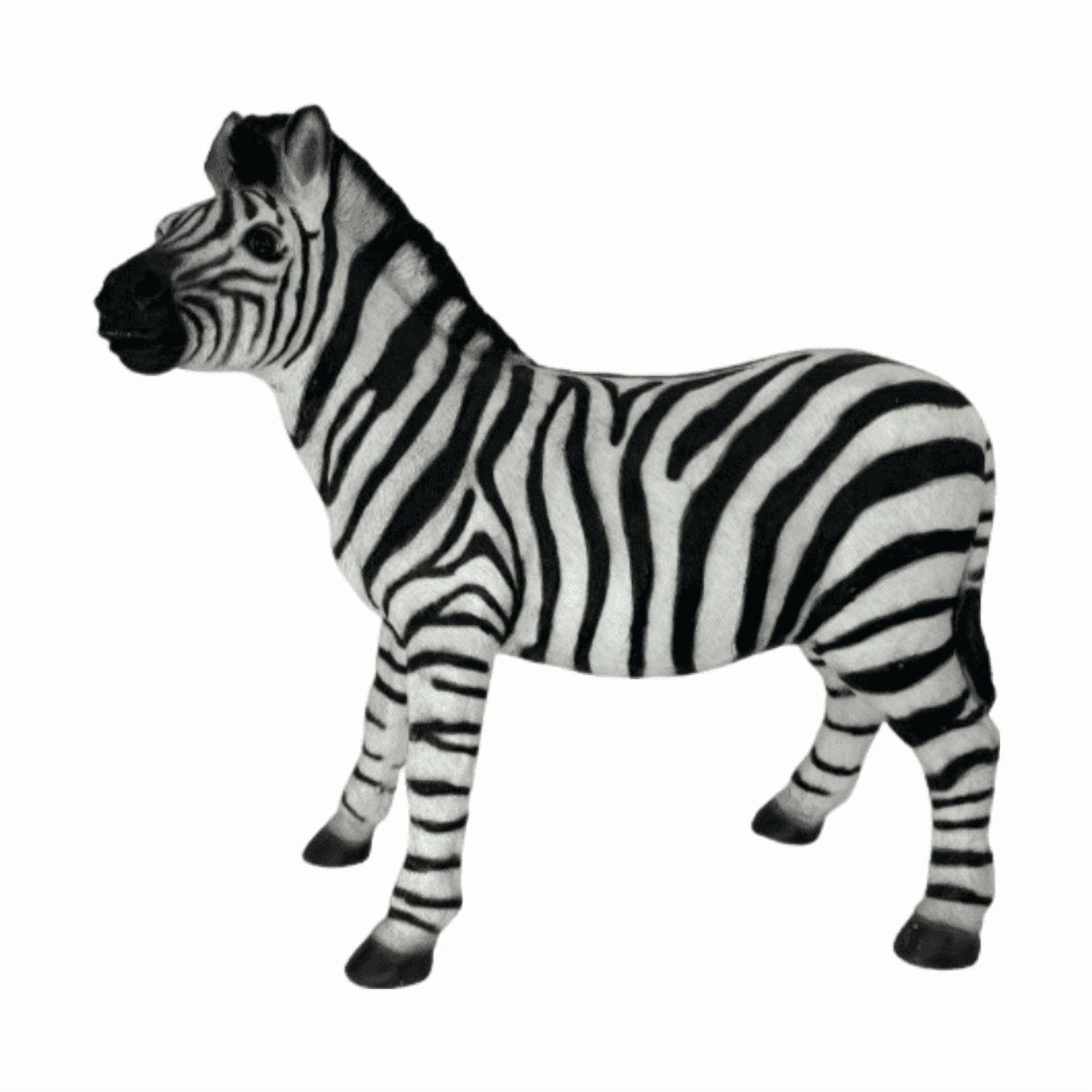 18.31" H x 19.49" L Simulated Zebra Garden Statue, Resin Outdoor & Indoor Decorative Ornament, Courtyard Lawn Art Craft, Unique Gift for Garden & Home Decoration