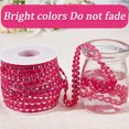 thumbnail image 5 of 25M Metallic Yarn Lace Ribbons Jacquard Ribbon Garment Accessories Fuchsia 1/4 inch(8mm), 5 of 5